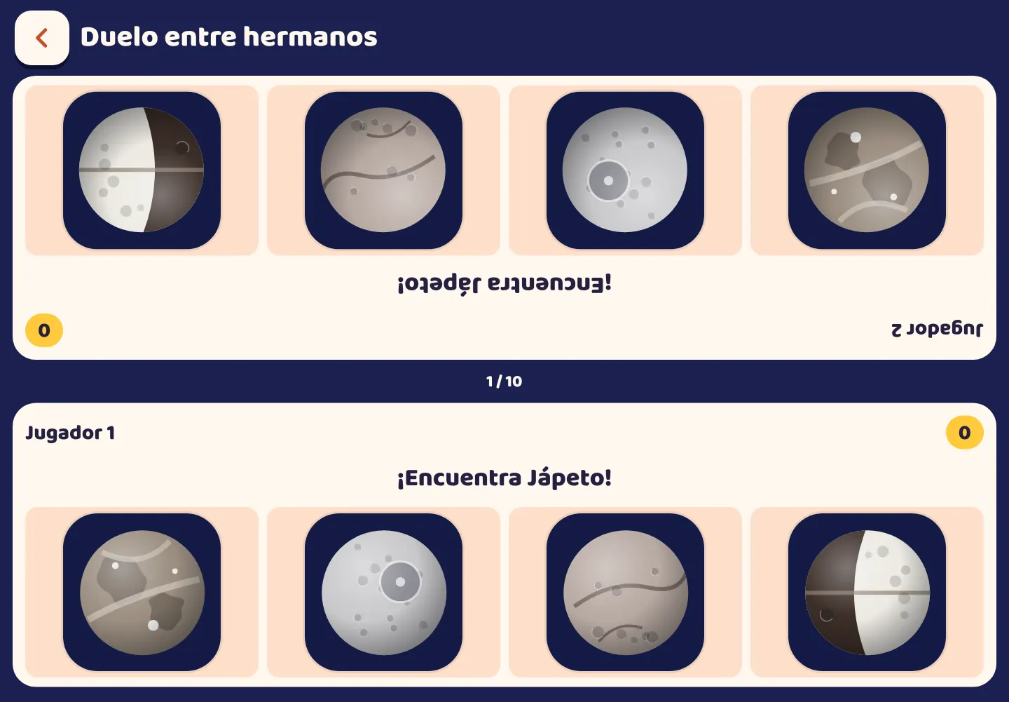 Captura de pantalla de la app Space Wiki: Dos jugadores, una tableta