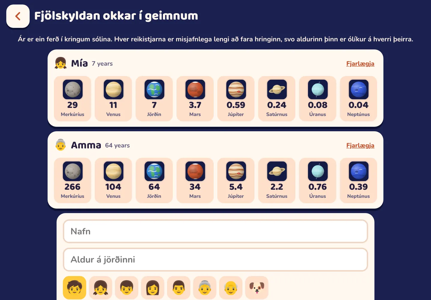 Skjámynd úr Space Wiki appinu: Hver væri aldurinn þinn á Mars?