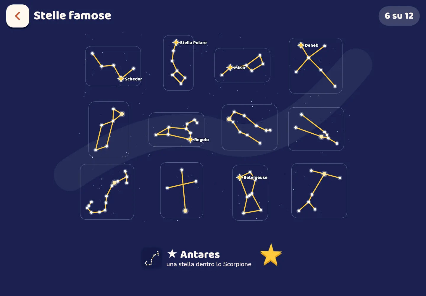 Screenshot dell'app Space Wiki: Trova le stelle famose