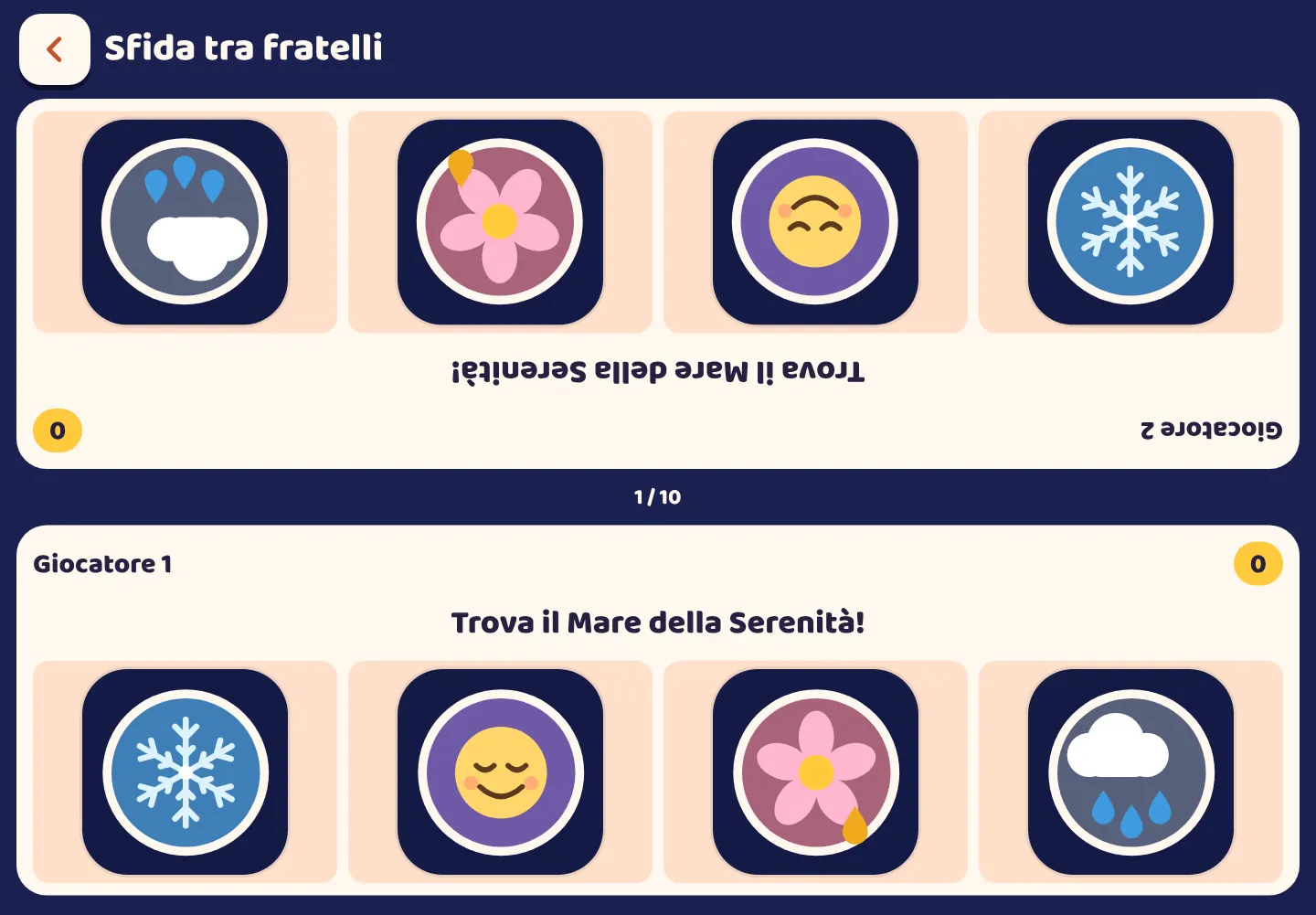 Screenshot dell'app Space Wiki: Due giocatori, un tablet