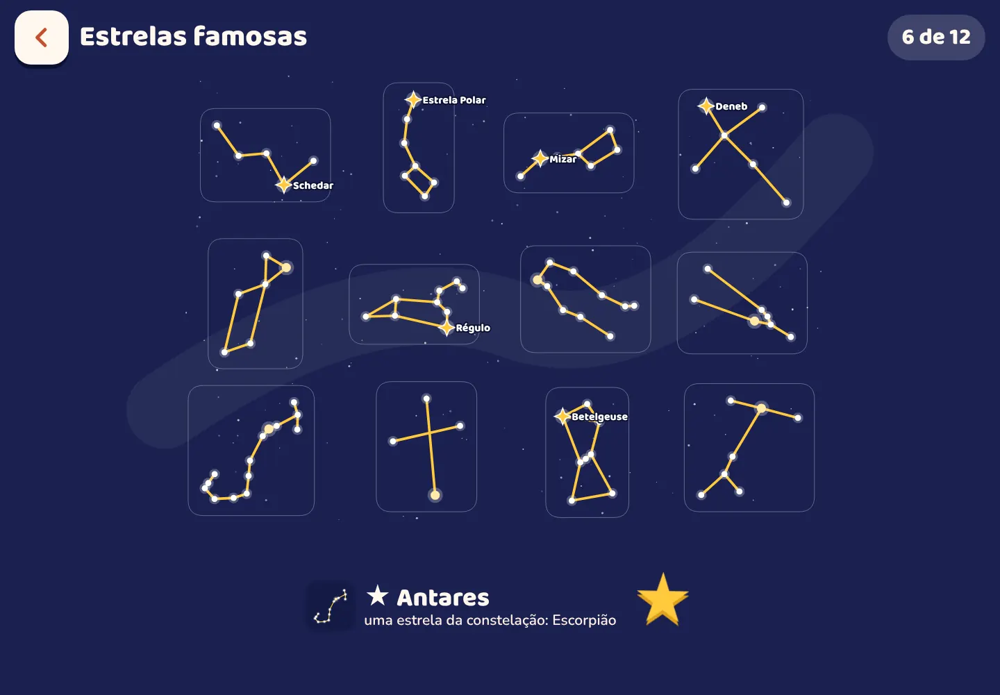 Captura de tela do app Space Wiki: Encontre as estrelas famosas