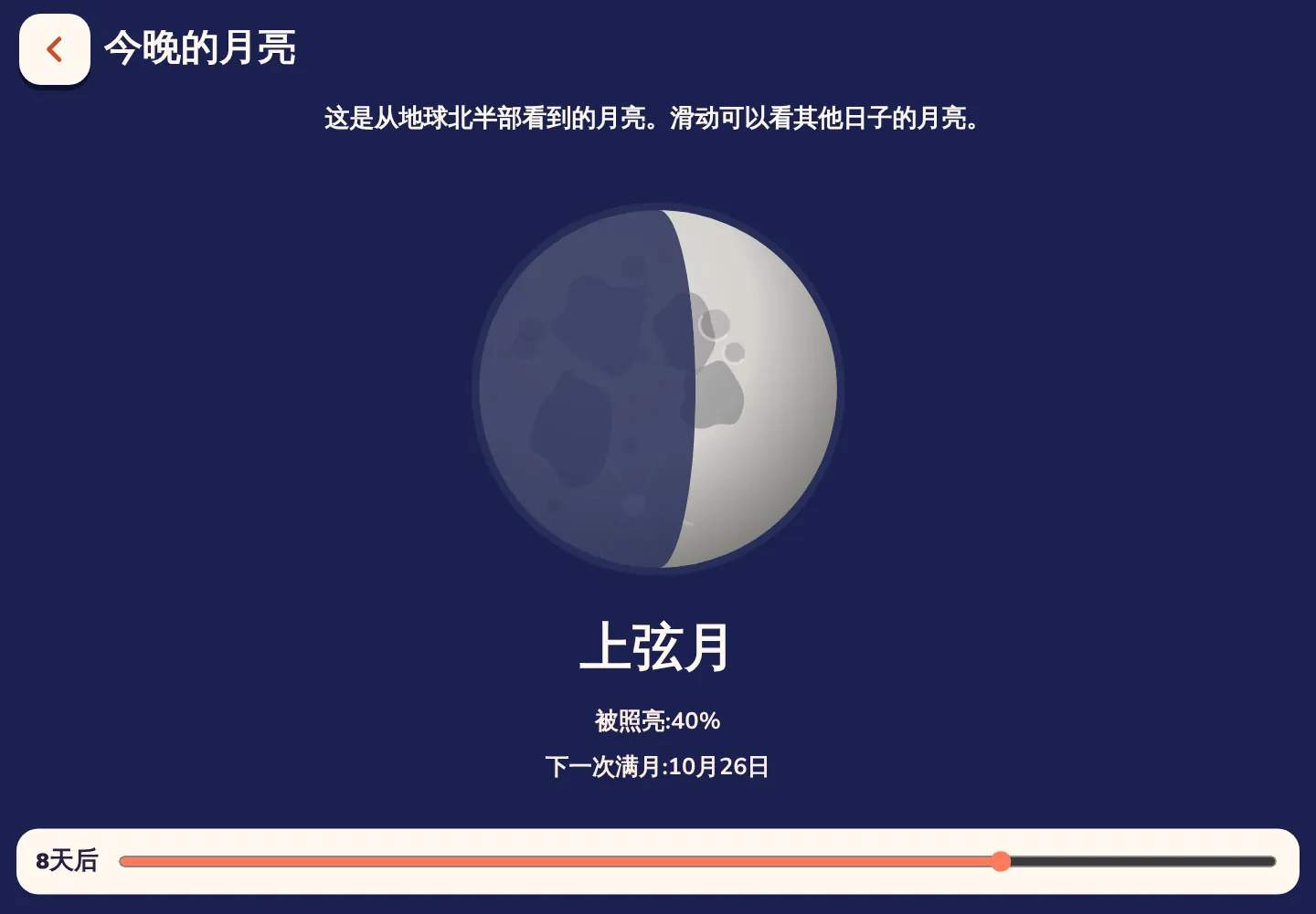 Space Wiki应用截图:今晚的月亮是什么样子